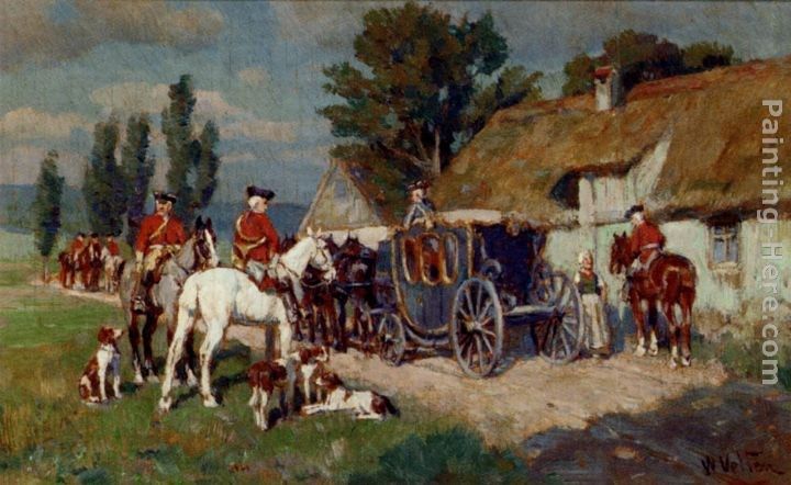 Wilhelm Velten A Hunting Party Ready For The Off
